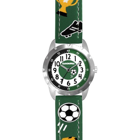 CLOCKODILE Svítící zelené chlapecké hodinky FOTBAL