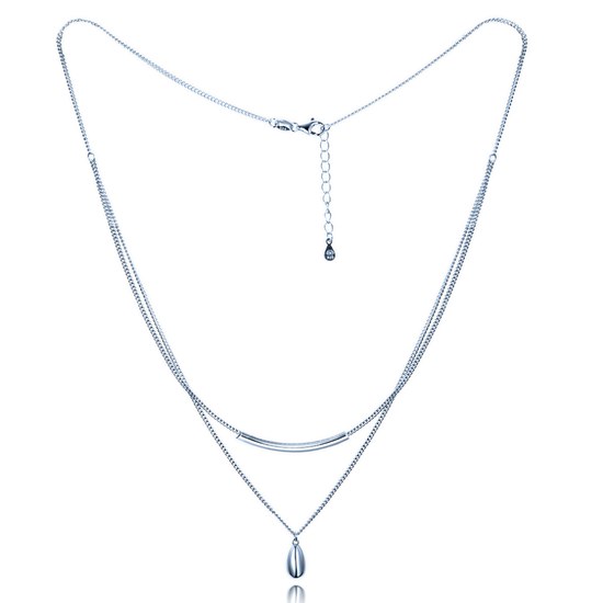 MINET Elegantní dvojitý stříbrný náhrdelník