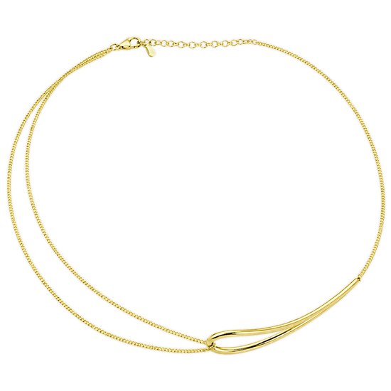 MINET Elegantní zvlněný pozlacený stříbrný 925/1000 náhrdelník JMAS0359GN45
