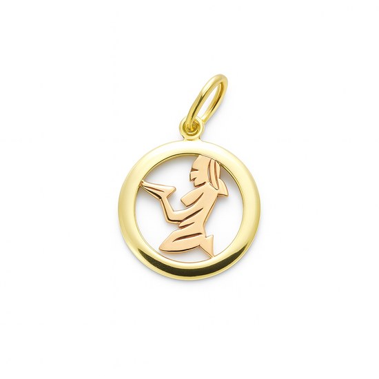 Zlatý přívěsek ze žlutého a červeného zlata zvěrokruh Panna