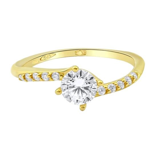 Zlatý 585/1000 prsten s kameny