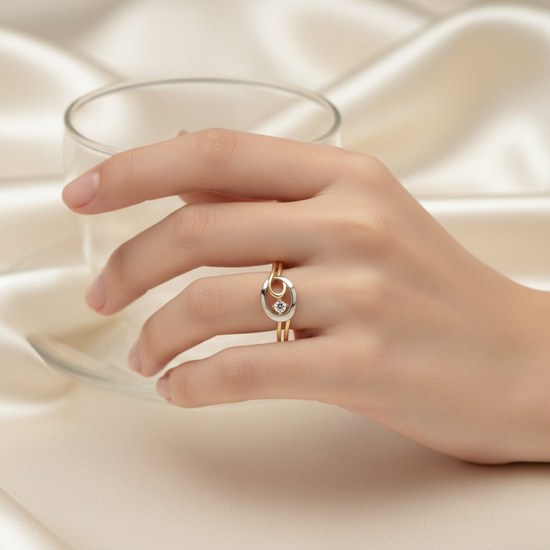 Zlatý 585/1000 prsten se zirkonem TU-5008