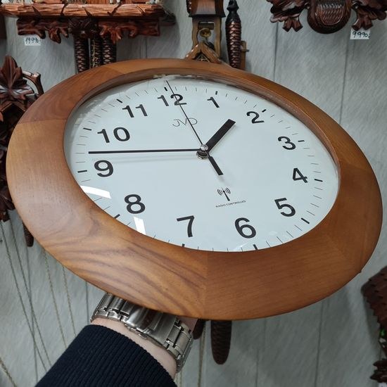 JVD RH2226/11 - Hodiny řízené signálem s dřevěným rámem