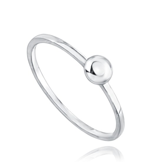 MINET Elegantní zlatý prsten z bílého zlata s kuličkou Au 585/1000