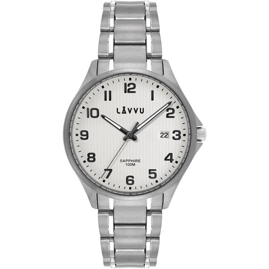 Titanové hodinky se safírovým sklem LAVVU LWM0151 TITANIUM LILLEHAMMER Silver
