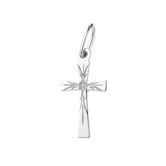 Zlatý 585/1000 přívěsek z bílého zlata křížek 0097