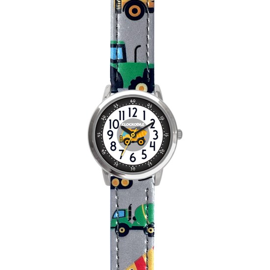 CLOCKODILE Svítící šedé chlapecké dětské hodinky BAGRY