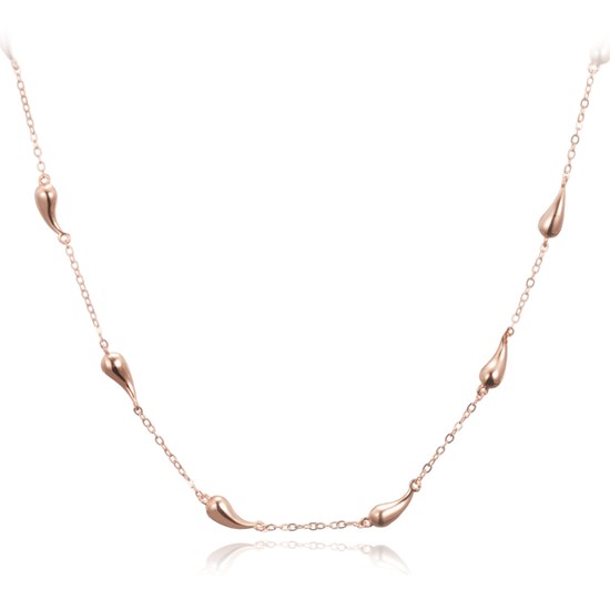 MINET Rose gold stříbrný náhrdelník kapky