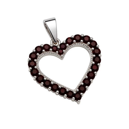 Stříbrný přívěs Srdce s Granáty