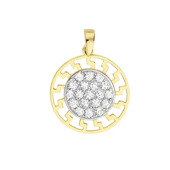 Zlatý 585/1000 přívěs se zirkony TU-4020