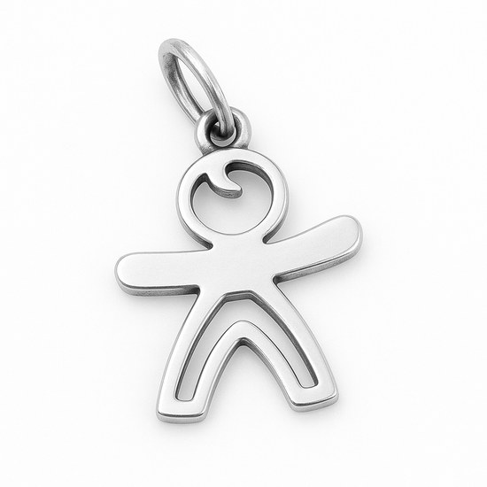 Zlatý 585/1000 přívěsek z bílého zlata chlapeček 3017Bp