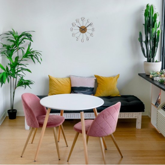 VLAHA DESIGN VCT1070 - Dřevěné stříbrné hodiny vyrobené v Čechách