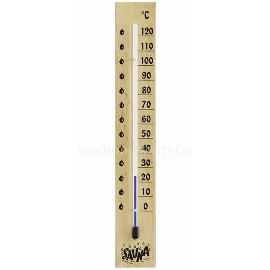 Saunový teploměr nástěnný na dřevěné podložce B705100
