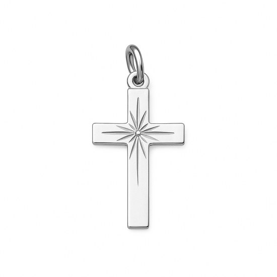 Stříbrný přívěsek Křížek s rytinou