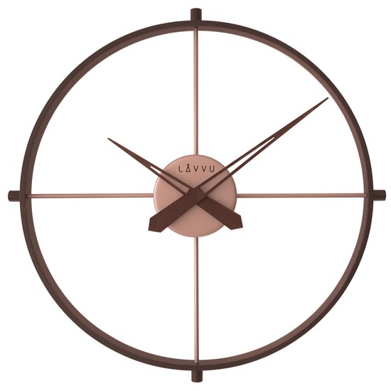 LCT4081 - LAVVU Stylové tmavé dřevěné hodiny LOFT v industriálním vzhledu