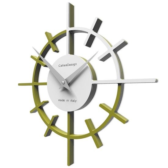 Hodiny CalleaDesign 10-018-54 Crosshair 29 cm zelená oliva