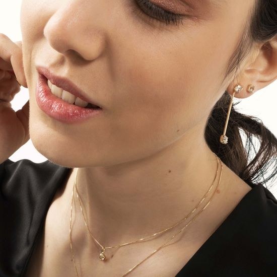 Stříbrné zlacené náušnice Victoria Cruz A3260-07DT