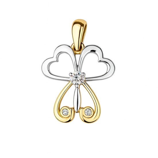 Zlatý 585/1000 přívěsek se zirkony 30003