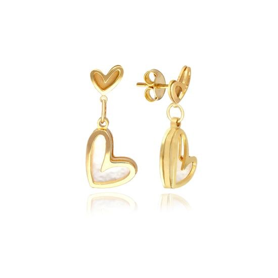 MOISS náušnice ze žlutého zlata SRDCE