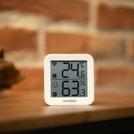 Chytrý vnitřní teploměr s vlhkoměrem GARNI 158THT