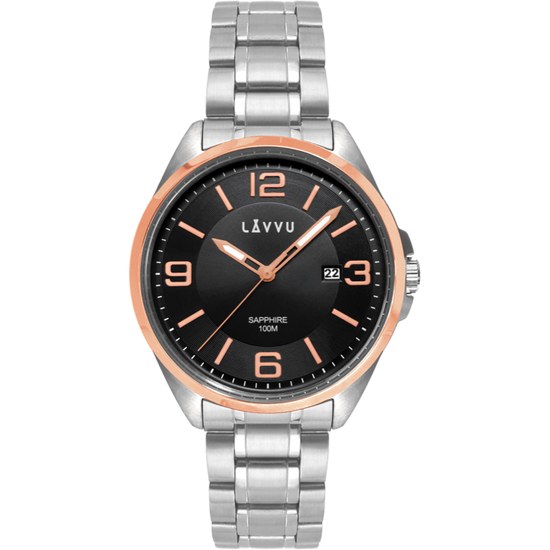 LAVVU Pánské hodinky se safírovým sklem HERNING Rose Gold LWM0096
