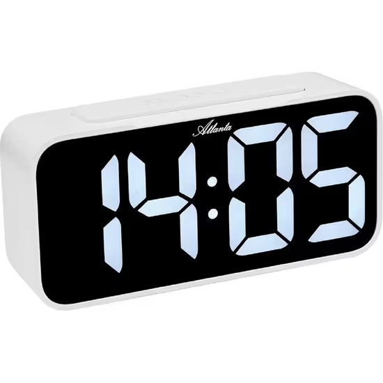 Atlanta 2604/0 - Stále svítící digitální budík s regulací jasu a hlasitosti