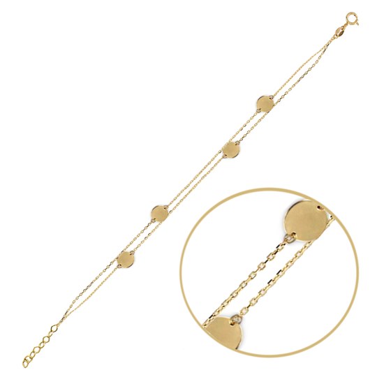 MINET Elegantní zlatý náramek s dekorativními kolečky Au 585/1000 1,20g