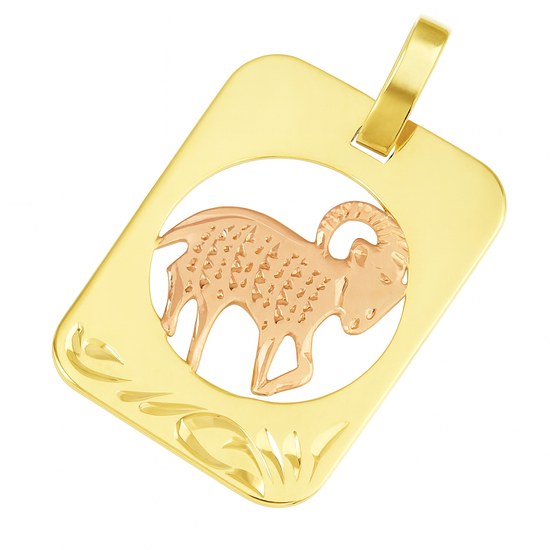 Zlatý přívěsek ze žlutého a červeného zlata zvěrokruh Beran
