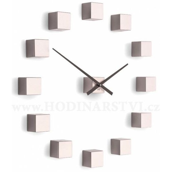 Designové nástěnné nalepovací hodiny Future Time FT3000PI Cubic pink