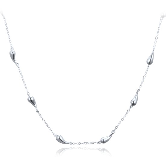 MINET Moderní stříbrný náhrdelník kapky