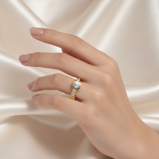 Zlatý prsten se zirkony