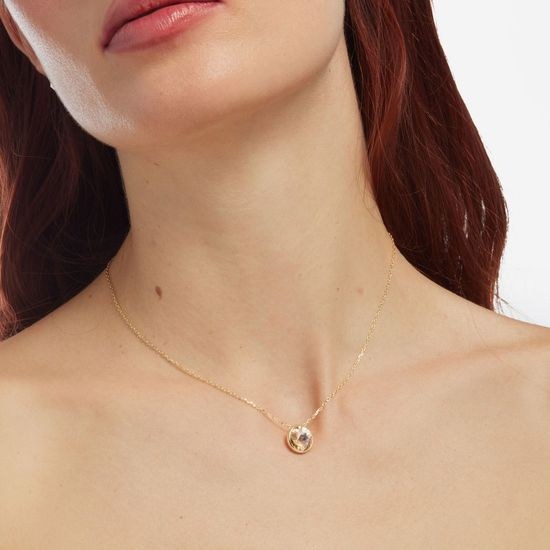 Stříbrný zlacený řetízek s přívěskem Victoria Cruz A2809-02DG