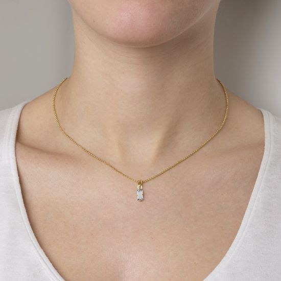 Stříbrný zlacený řetízek s přívěskem Victoria Cruz A3662-07DG