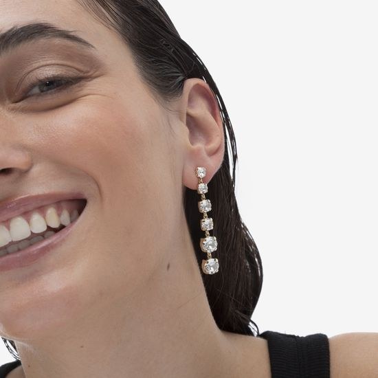 Stříbrné zlacené náušnice Victoria Cruz A3293-07DT