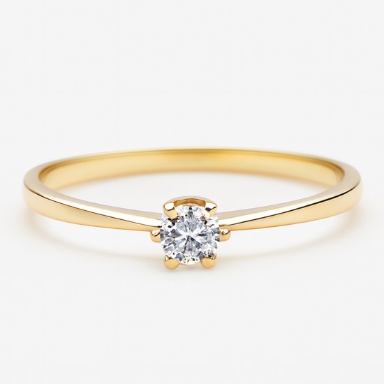 Zlatý 585/1000 prsten se zirkonem TU-5007