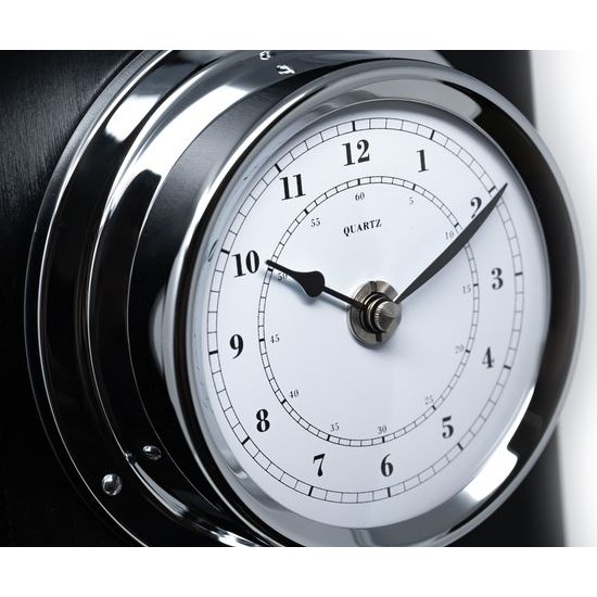 Hodiny s barometrem, teplměrem a vlhkoměrem na dřevěné podložce 1538-06