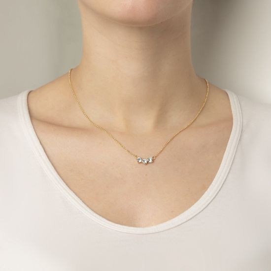 Stříbrný zlacený náhrdelník Victoria Cruz A3706-07DG