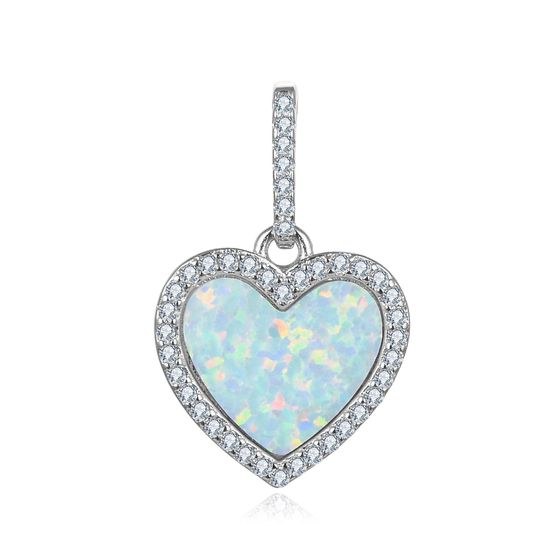 MOISS stříbrný přívěsek SRDCE OPÁL