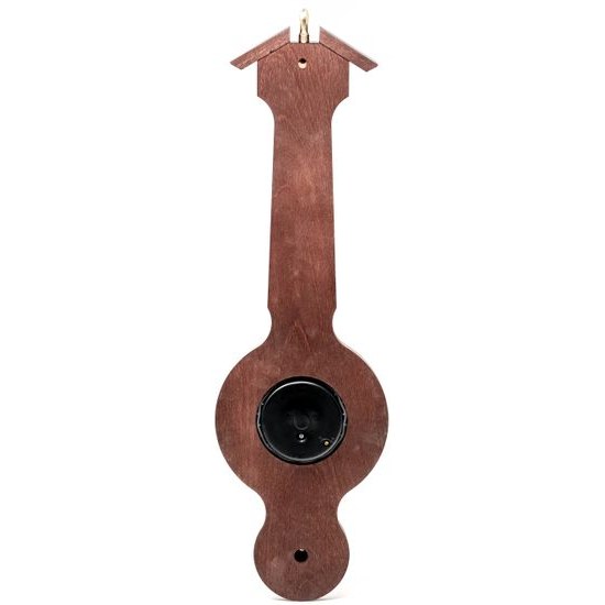 Barometr s teplměrem a vlhkoměrem na dřevěné podložce 4673-22