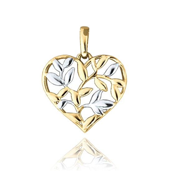 MINET Zlatý přívěs srdce s lístky Au 585/1000 0,80g