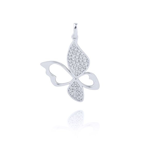 MOISS přívěsek z bílého zlata MOTÝL