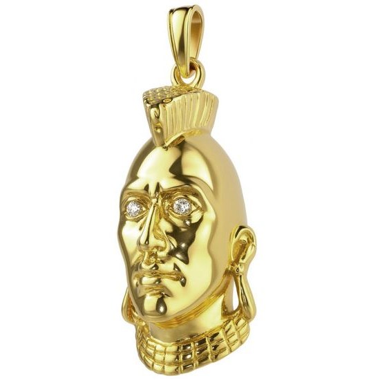 Zlatý 585/1000 přívěsek ze žlutého zlata indián P70151