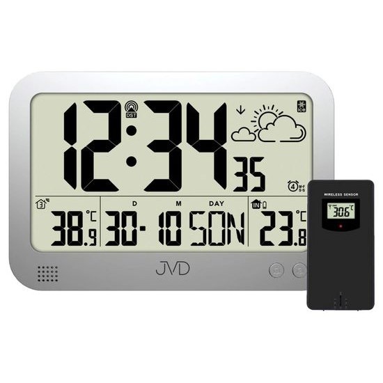 JVD RB3565.2 - Rádiem řízené hodiny s mnoha užitečnými funkcemi