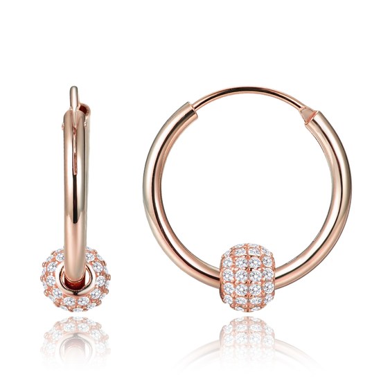 MINET Elegantní pozlacené stříbrné náušnice se zirkony