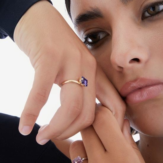 Victoria Cruz A4709-12DA - stříbrný prsten nastavitelný - zlacený