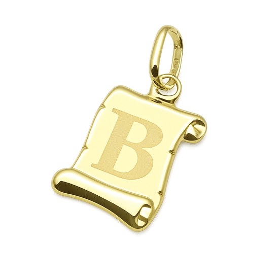 Zlatý přívěsek písmeno B
