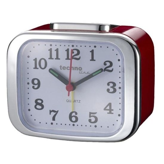 Analogový budík Modell XL red