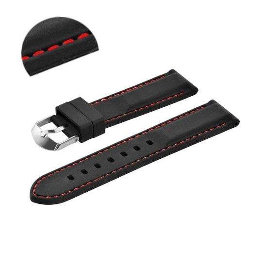 Řemínek silikonový s červeným prošitím