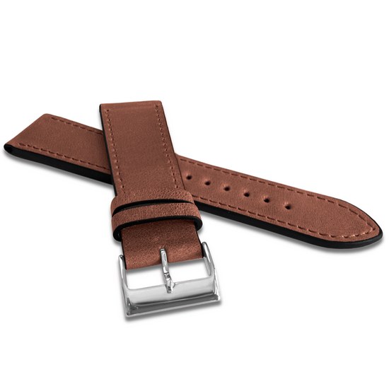 Hnědý prošitý řemínek LAVVU SLIM z luxusní kůže Top Grain - 22