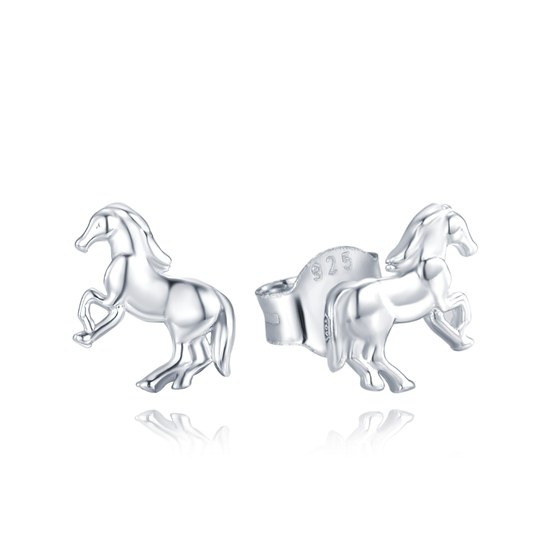 MINET Stříbrné náušnice koně